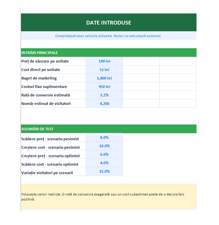 Simulator profit Excel – calculeaza rapid deciziile de business | Gaxxil