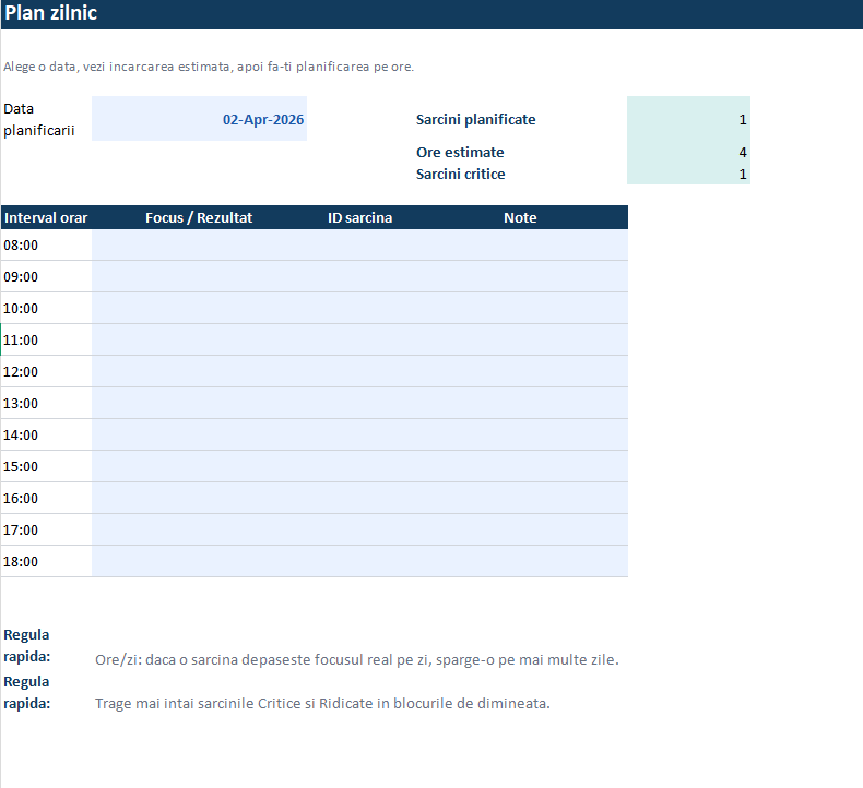 Task management Excel – organizare sarcini si productivitate | Gaxxil